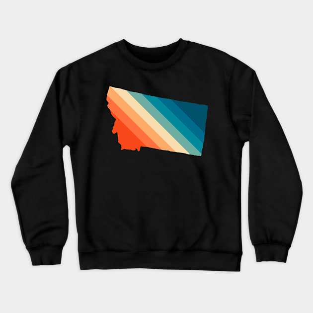 Montana State Retro Map Crewneck Sweatshirt by n23tees